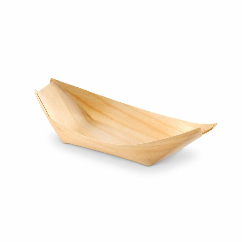Barchette a foglia in legno per finger food 17,5 cm - 25 pz