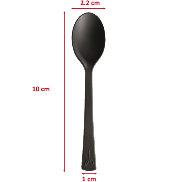 Cucchiaini mini compostabili in CPLA neri 10 cm - 100 pz