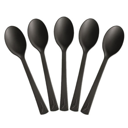 Cucchiaini mini compostabili in CPLA neri 10 cm - 100 pz