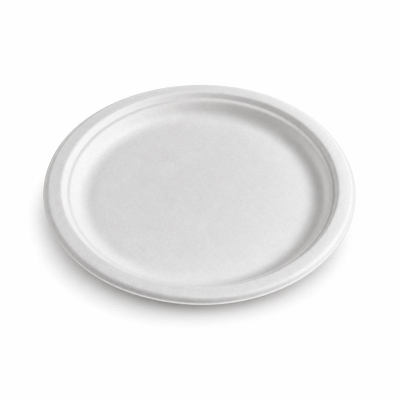 Piatti piani compostabili in polpa di cellulosa Ø 26 cm - 50 pz