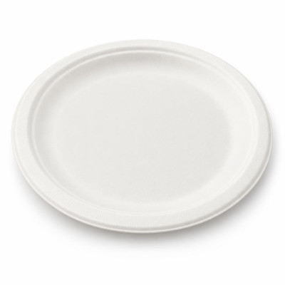 Piatti piani compostabili in polpa di cellulosa Ø 22 cm - 50 pz