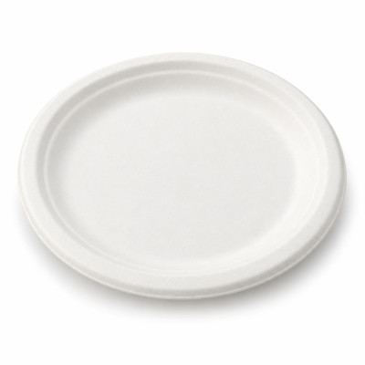 Piatti piani compostabili in polpa di cellulosa Ø 23 cm - 50 pz