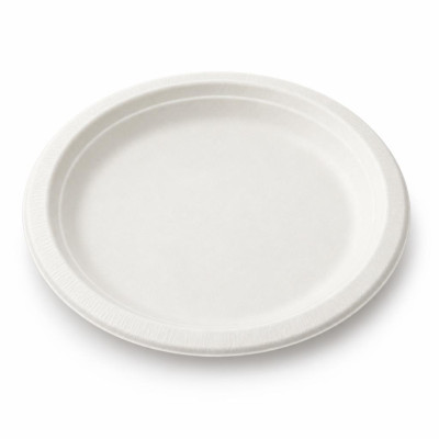 Piatti piani compostabili in polpa di cellulosa Ø 18 cm - 50 pz