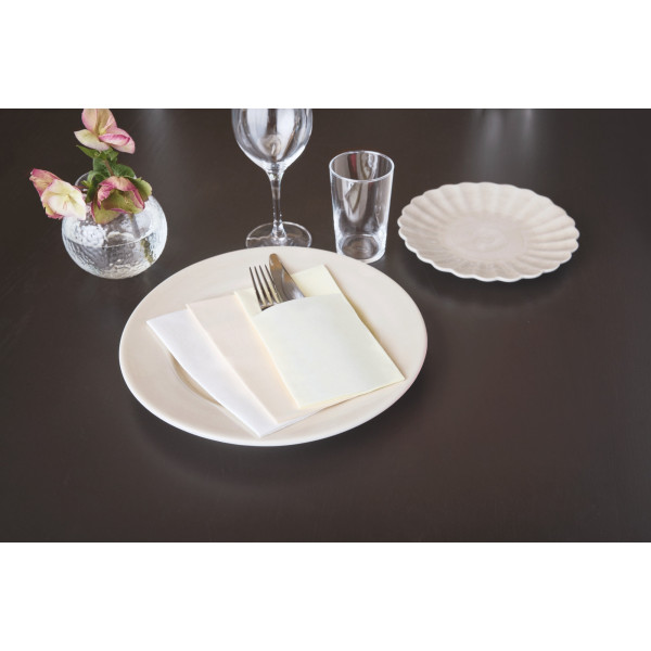 Tovaglioli portaposate Tork Linstyle Premium 39x39 cm crema compostabili - 50 pz