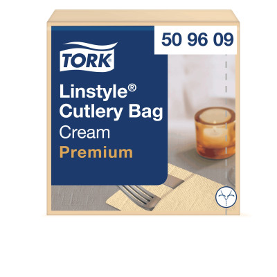Tovaglioli portaposate Tork Linstyle Premium 39x39 cm crema compostabili - 50 pz