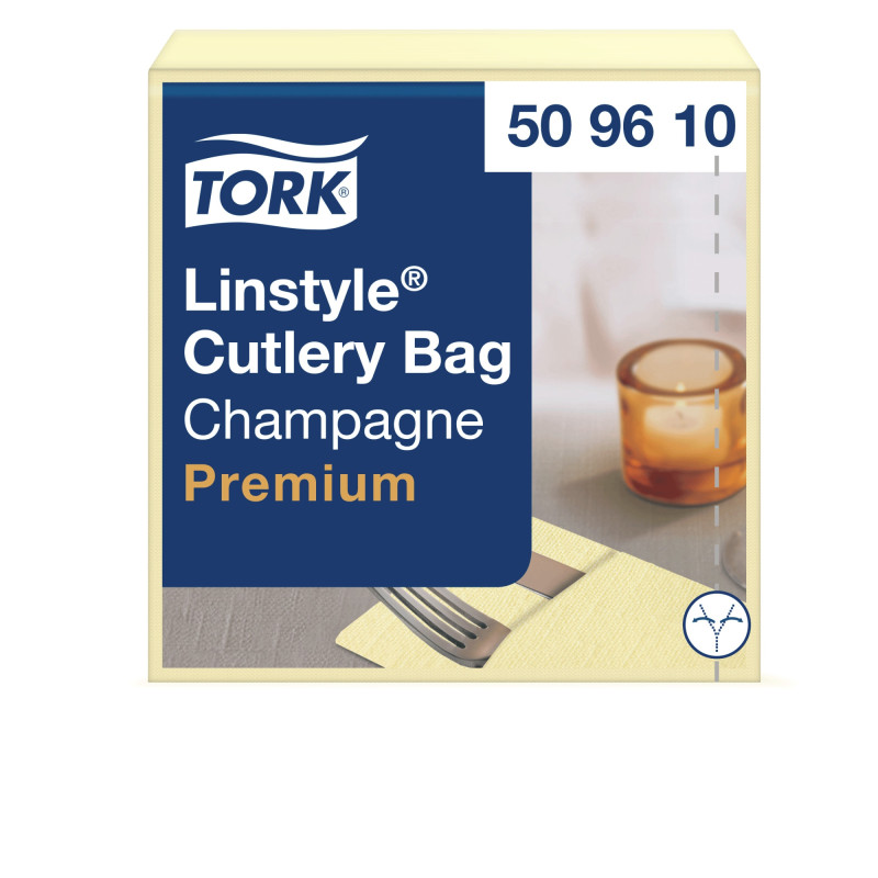 Tovaglioli portaposate Tork Linstyle Premium 39x39 cm champagne compostabili - 50 pz