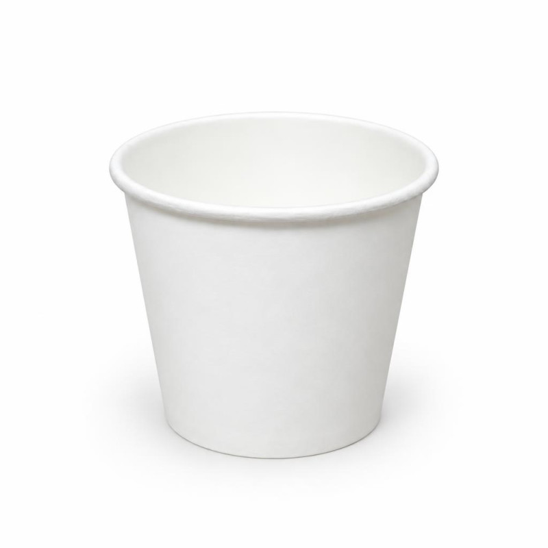 Bicchieri in cartoncino riciclabile bianco 170 ml per bevande calde e fredde Usobio Ø 7 cm - 50 pz