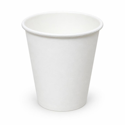 Bicchieri in cartoncino riciclabile bianco 210 ml per bevande calde e fredde Usobio Ø 7 cm - 50 pz