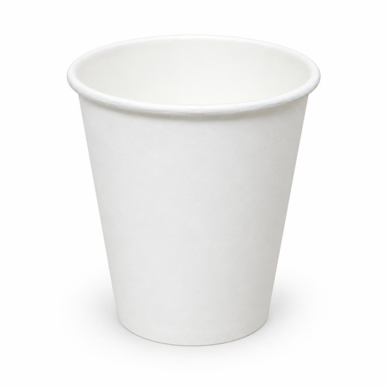 Bicchieri in cartoncino riciclabile bianco 210 ml per bevande calde e fredde Usobio Ø 7 cm - 50 pz