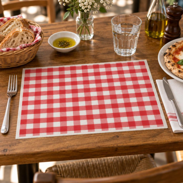 Tovagliette americane di carta Campagnola rossa 30x40 cm Okay per ristoranti e pizzerie - 250 pz