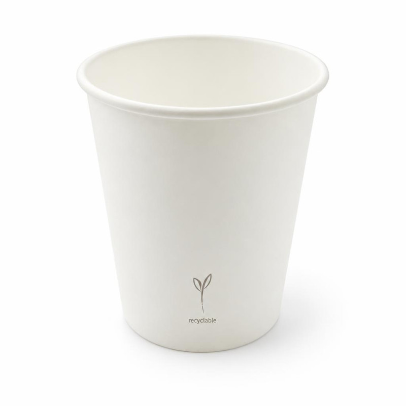 Bicchieri in carta riciclabile bianchi 200 ml per bevande calde e fredde Brenta Byò Ø 7 cm - 50 pz