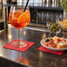 Tovaglioli di carta rossi 25x25 cm 2 veli goffratura punta a punta per bar e aperitivi Ideal Party - 100 pz