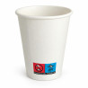 Bicchieri in carta riciclabile bianchi 200 ml per bevande calde e fredde Flo Ø 7,3 cm - 50 pz