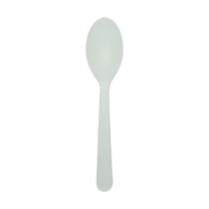 Mini cucchiaini finger food in CPLA bianco 10 cm per dessert e assaggi - 50 pz