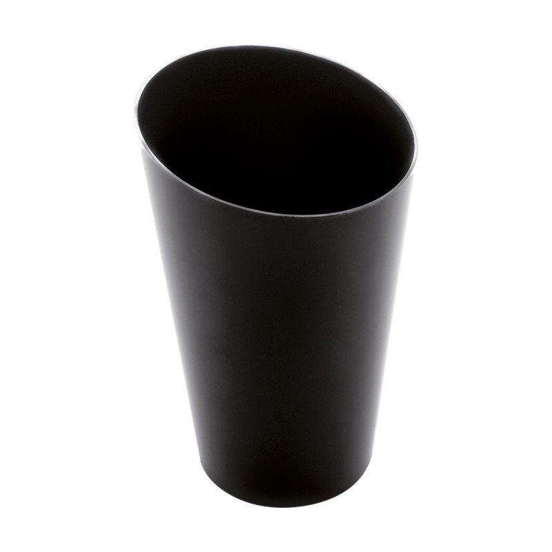 Bicchierini finger food conici alti 75 ml in plastica nera riutilizzabili - 25 pz