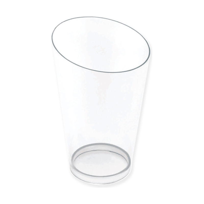 Bicchierini finger food conici alti 75 ml in plastica trasparente riutilizzabili - 25 pz