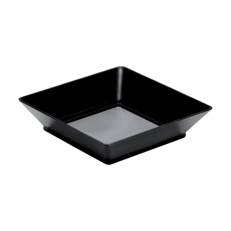 Vassoietti finger food Small Plate 6,5x6,5 cm in plastica nera riutilizzabili - 25 pz