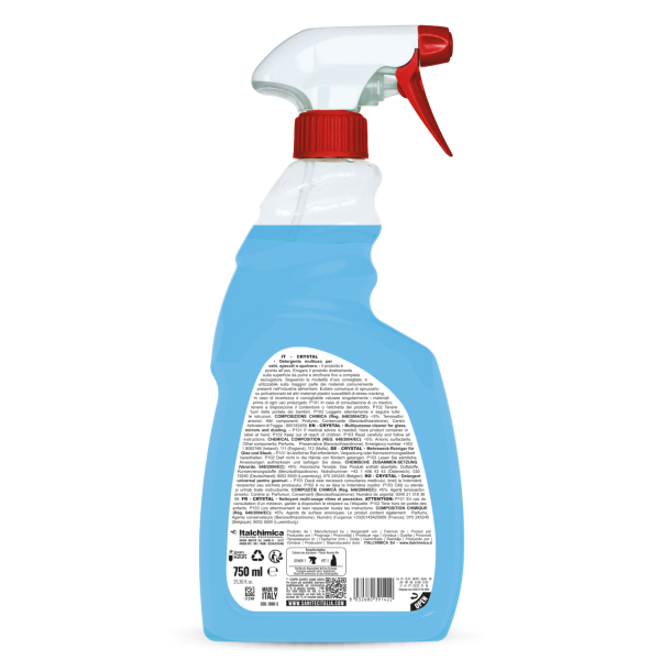Crystal Vetri Detergente per Vetri e Spolvero - 750ml