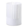Cappelli da cuoco Monsieur Chef in TNT bianco plissettato aperti alti 25 cm regolabili Crown Chef - 20 pz