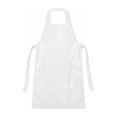 Grembiuli monouso in polietilene bianco impermeabili con pettorina 122x70 cm Defender 11 Walking - 100 pz
