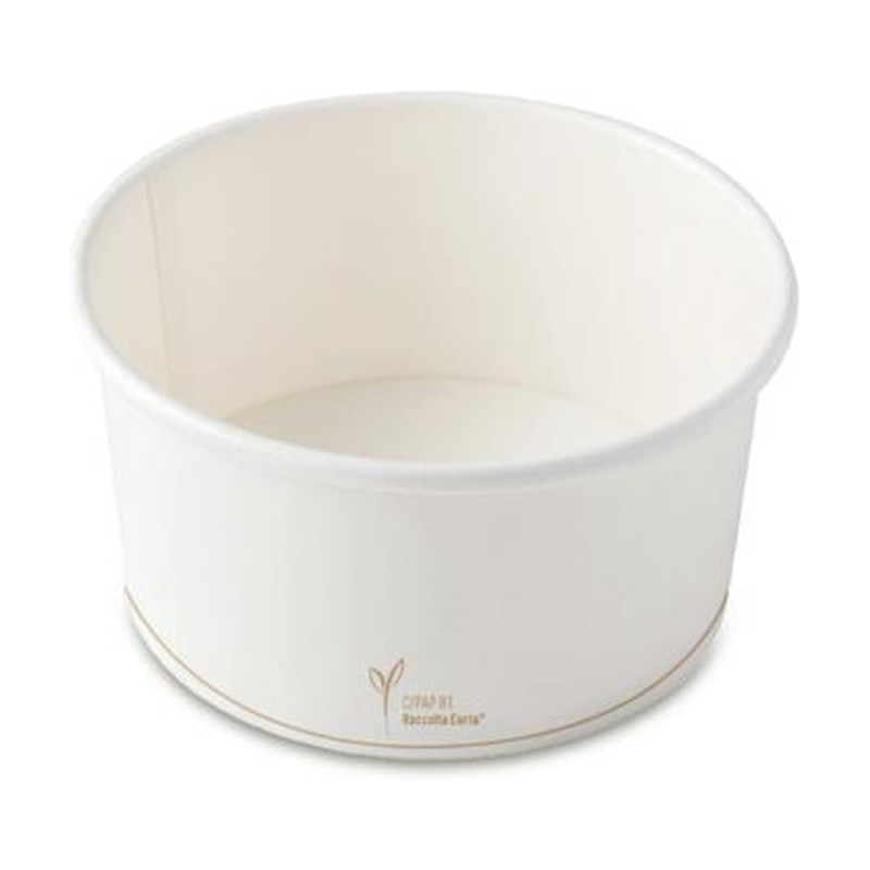 Coppette in carta per gelato e macedonia 250 ml bianche Ø 9,5 cm Brenta - 25 pz