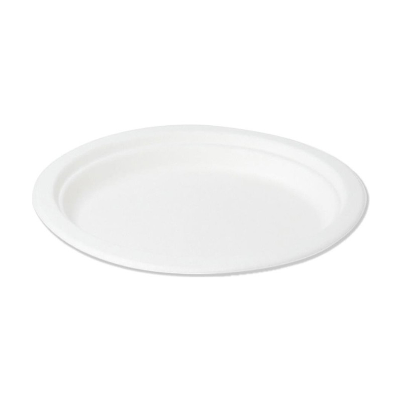 Piatti ovali compostabili in polpa di cellulosa bianchi 26x20 cm 500 ml Brenta - 50 pz