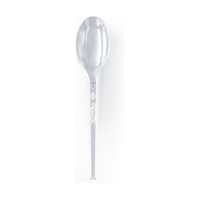 Cucchiaini in plastica trasparente riutilizzabili 12 cm lavabili in lavastoviglie Brenta Desko - 50 pz