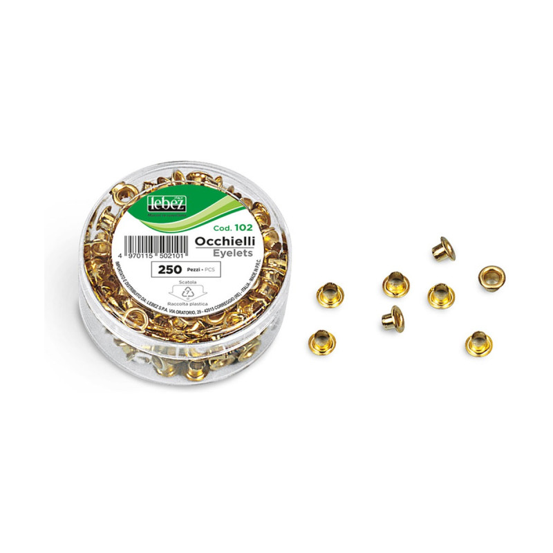 Occhielli ottonati Ø 5 mm Lebez - 250 pz