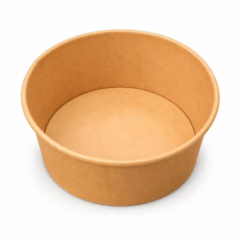 Insalatiere da asporto in cartoncino kraft 1300 ml Ø 18,7 cm Usobio - 50 pz
