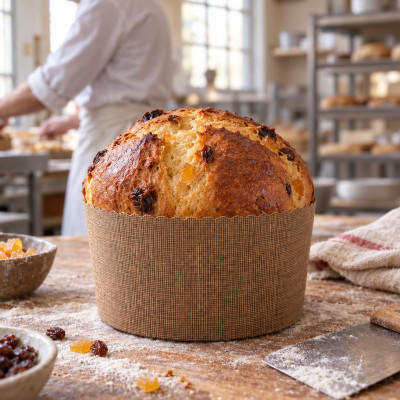 Stampo per panettone alto in carta da forno leggera 800 g Ø 16,5 x 11 cm FAG