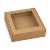 Cofanetto porta 3 bottiglie in cartone cannetè avana con finestra 29,5x33,5x9 cm FAG