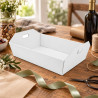 Vassoio cesto per confezioni regalo grande in cartone bianco con maniglie 43x32x12 cm portata 12 kg FAG