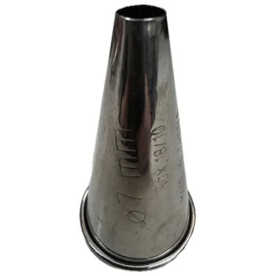 Bocchetta per sac à poche liscia in acciaio Ø 7 mm con bordino Thermohauser