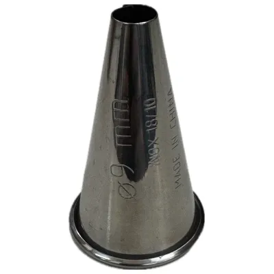 Bocchetta per sac à poche liscia in acciaio Ø 9 mm con bordino Thermohauser