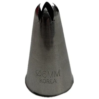 Bocchetta per sac à poche a stella chiusa in acciaio Ø 6 mm Thermohauser